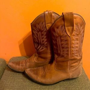 Brown cowboy boots